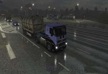 Realistic Rain Reflections & Low visible Rain Stripes for ETS2 1.26.x