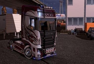 Scania R700 1.26 with DLC for Flags and Cabin Light