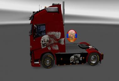 Volvo fh16 2012 Volvo fh16 2013 Metallic 3D Skeleton Skin