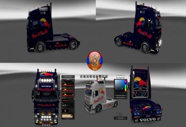 Volvo fh16 2012 Volvo fh16 2013 Red Bull Metallic Skins