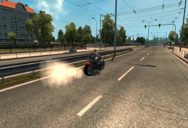 Motorcycle Harley Davidson police in traffic