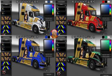 Volvo VNL780 & Trailer Doubledeck Police Style Combo Skin Packs