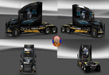 Volvo VNL780 & Trailer Doubledeck Yamaha Sport Combo Skin Packs