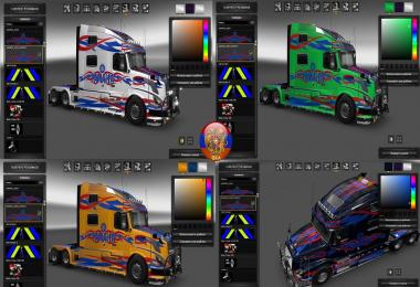 Volvo VNL780 & Trailer Krone4axe Yamaha Style Combo Skin Packs v2