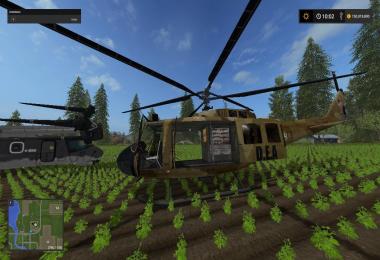 UH2D huey DEA Helicopter SkyCrane v1