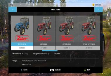 Zetor pack (Tractors + tools) v1.0