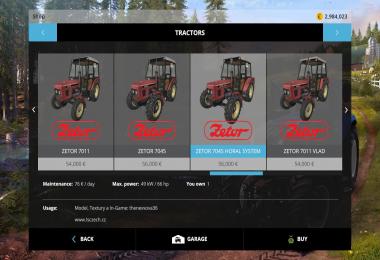 Zetor pack (Tractors + tools) v1.0