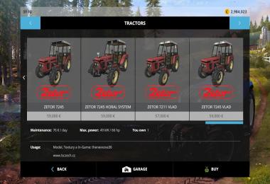 Zetor pack (Tractors + tools) v1.0