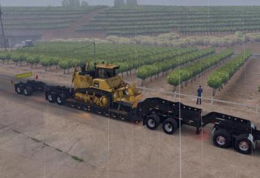 Long Oversized Trailer Magnitude 55l with a Load Bulldozer