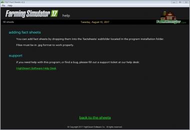Free Fact Sheet Software for Windows FS17 v1.1