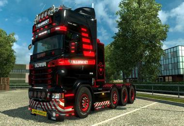 Skin Mammoet  for Scania R (RJL) + Lightbox's 1.28