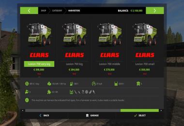 CLAAS LEXION 700 SERIES FULL PACK V1.01