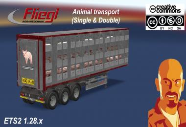 FLIEGL ANIMAL TRANSPORT (SINGLE & DOUBLE) ETS2 1.28.x