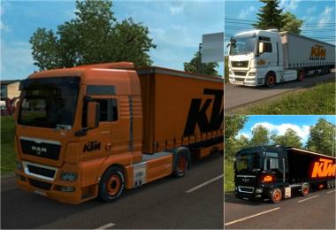 KTM Skins 3 MAN Truck Skins and 4 Trailer Skins