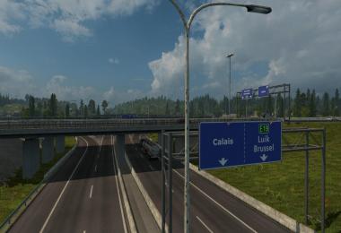 Rotterdam Brussel Highway with Calais Duisburg Road Int v2.0