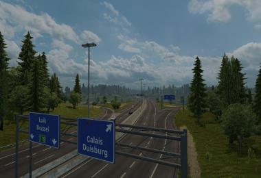 Rotterdam Brussel Highway with Calais Duisburg Road Int v2.0