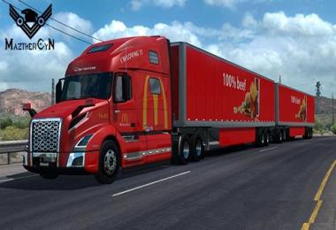 Skin McDonalds Volvo VNL 760 2018 + Cargo v1.0