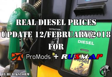 Real Diesel Prices Promods v2.25 & RusMap v1.8 (update 12-02-2018)