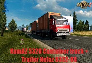 Kamaz 5320 Container Truck + Trailer Nefaz 8332-08 v1.0