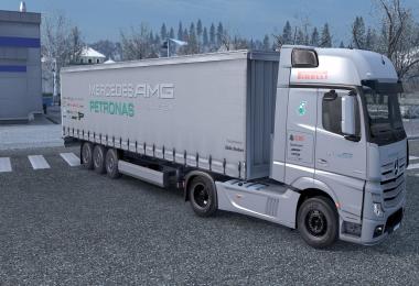 Mercedes Benz Actros 2014 - AMG Petronas + Trailer v1.0