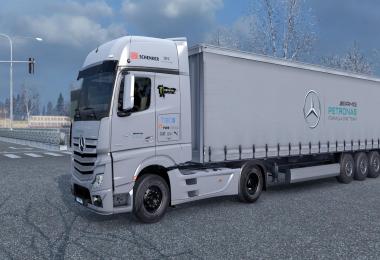Mercedes Benz Actros 2014 - AMG Petronas + Trailer v1.0