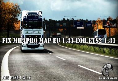 Fix MHAPro map EU 1.31 for ETS2 v1.0