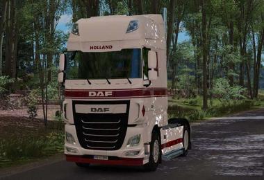 DAF XF E6 Skin White Red + Interior White Black 1.31