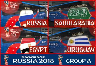FIFA WORLD CUP 2018 RUSSIA Group A Official Buses Volvo 9800 v1.0