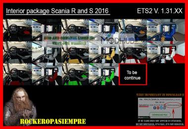 Interior package Scania R and S 2016 ETS2 1.31.x
