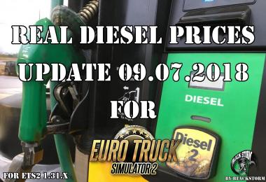 Real Diesel Prices for ETS2 map (09.07.2018)