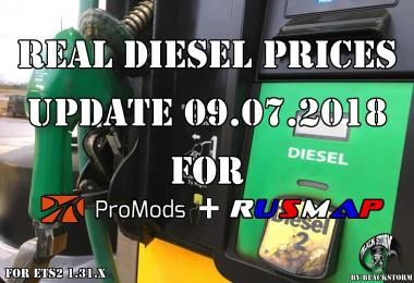 Real Diesel Prices for Promods Map 2.27 & RusMap 1.8 (update 09.07)