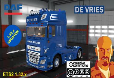DAF XF 116 DE VRIES + TRAILER (RECOVERED) ETS2 1.32.x