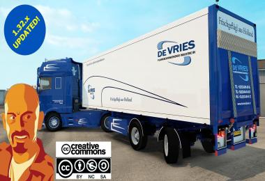 DAF XF 116 DE VRIES + TRAILER (RECOVERED) ETS2 1.32.x
