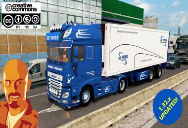 DAF XF 116 DE VRIES + TRAILER (RECOVERED) ETS2 1.32.x