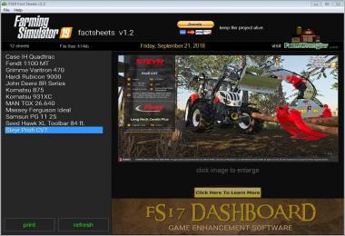 FS19 Factsheets Software v1.2