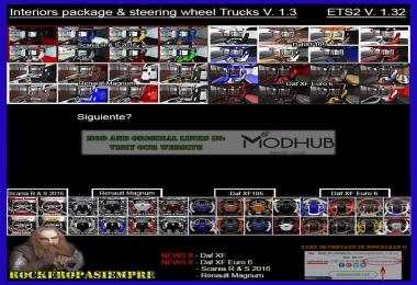 Interior package & steering wheel Trucks v1.3 For 1.32.x
