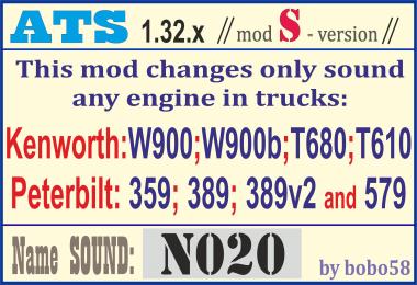 Sound mod for engines in trucks ATS 1.32.x