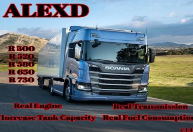 ALEXD Scania R Real Engine and Transmission v1.1