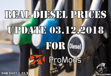 Real Diesel Prices for Promods Map 2.32 (upd.03.12.2018)