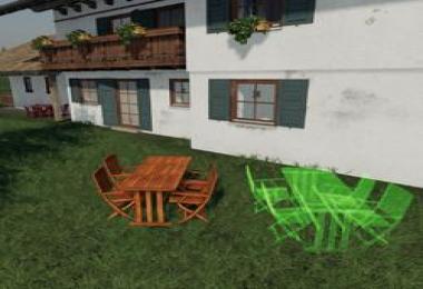 Wooden table with chairs to place v1.0