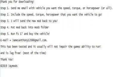 Custom Speed And Horsepower v17.0