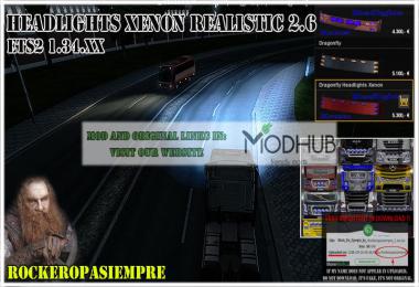 Headlights Xenon Realistic and Visors Rockeropasiempre v2.6