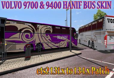 Volvo 9700 and 9400 bus Hanif bus skin + 4 euro skin pack + ai traffic