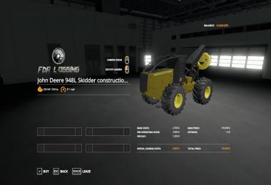 John Deere construction yellow skidder v1.0