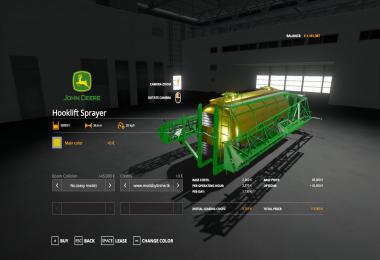 John Deere 4045 Hooklift Sprayer v1.1.0.0
