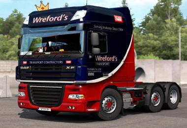 DAF XF 105 Skin Wrefords Transport 1.35.x