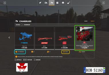 Charrue Massey Ferguson BY BOB51160 v1.0.0.1