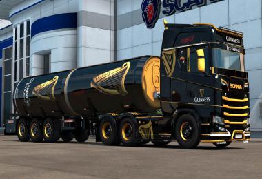 Guinness Scania S&R + Trailer Skins v1.0