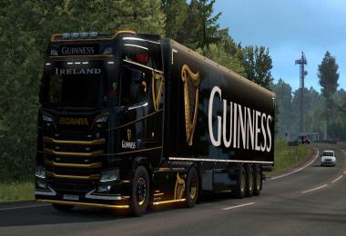 Guinness Scania S&R + Trailer Skins v1.0