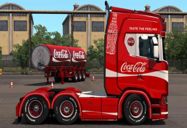 Coca Cola Scania + Trailer Skins v1.0 1.35.x
